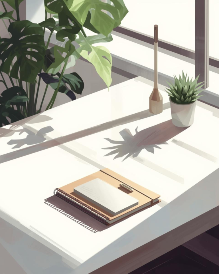 A softly lit, uncluttered room with natural light, representing minimalism as a tool for clarity and growth.