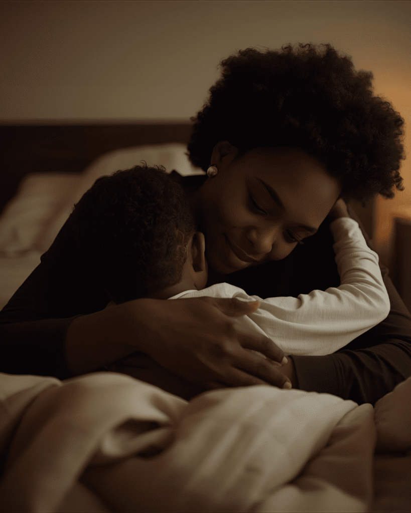 mum and child hugging