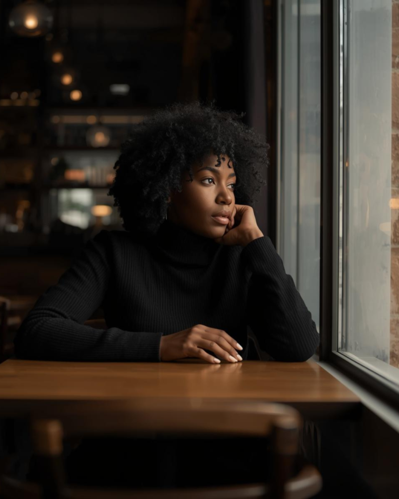 A woman reflecting on adult friendships and emotional distance