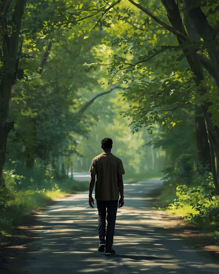 Person walking on a forest path representing trusting your journey and personal growth